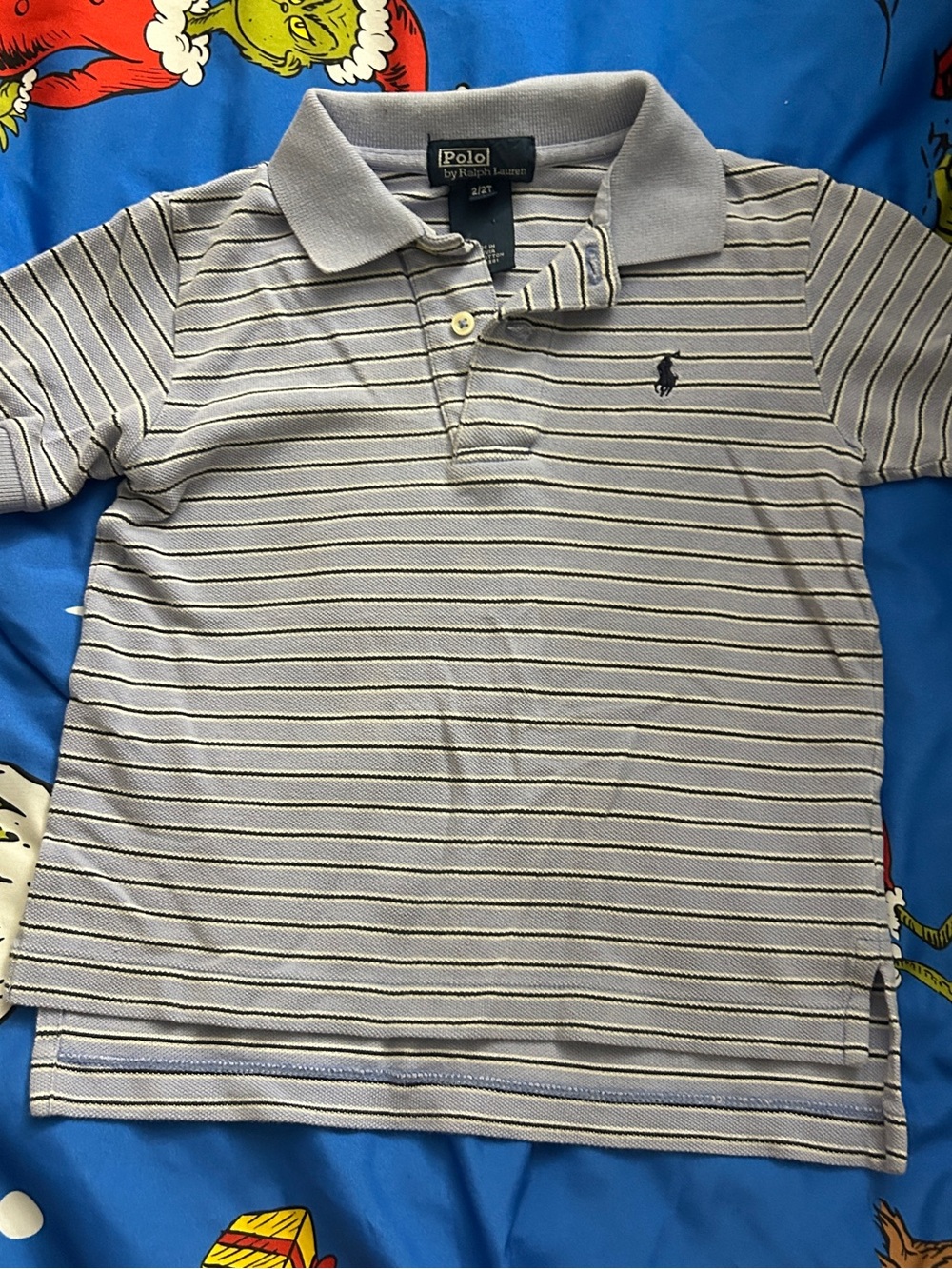 Polo Ralph Lauren Kids Light Blue Striped Short-Sleeve Polo 2T